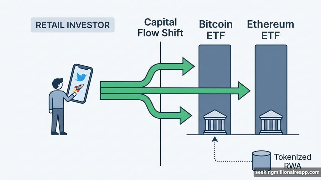 Institutional money flows into Bitcoin Ethereum spot ETFs over retail speculation