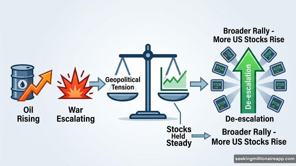 War resilience and de-escalation signals driving broader US stock rally