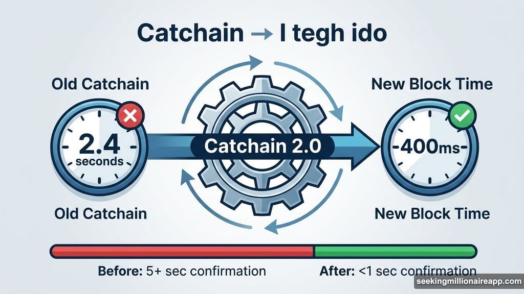 Catchain 2.0 upgrade cuts block time from 2.4 seconds to 400ms