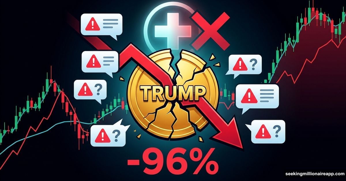 TRUMP meme coin crashes after false health rumors debunked online