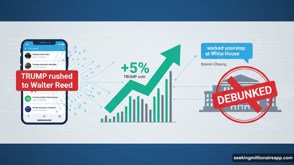 TRUMP meme coin surged after unverified Walter Reed health rumors spread