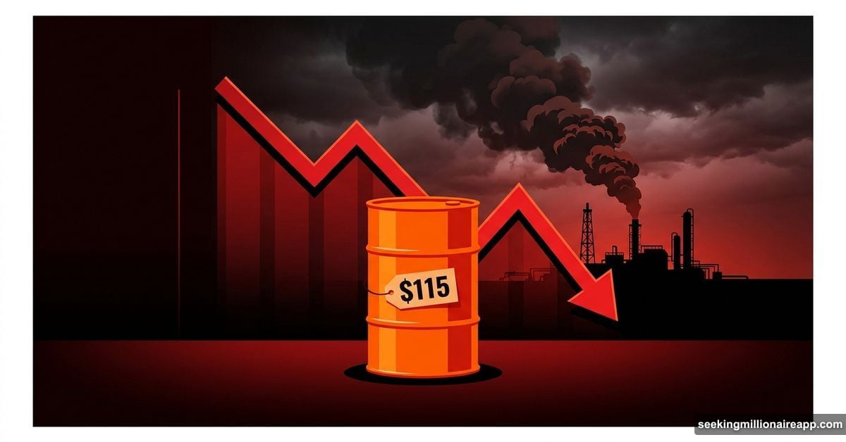Oil barrel at $115 as US stocks slide amid Iran tensions