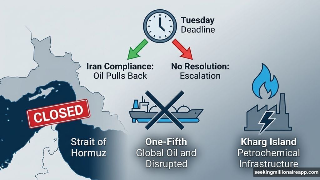 Strait of Hormuz closure and Iran deadline drive geopolitical market shock