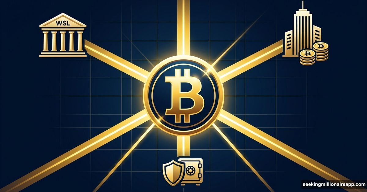 Wall Street institutions connected to central Bitcoin symbol ownership map