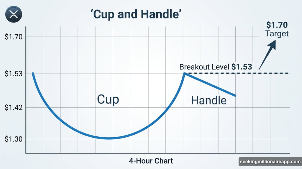 XRP cup and handle pattern on 4-hour chart targets $1.70